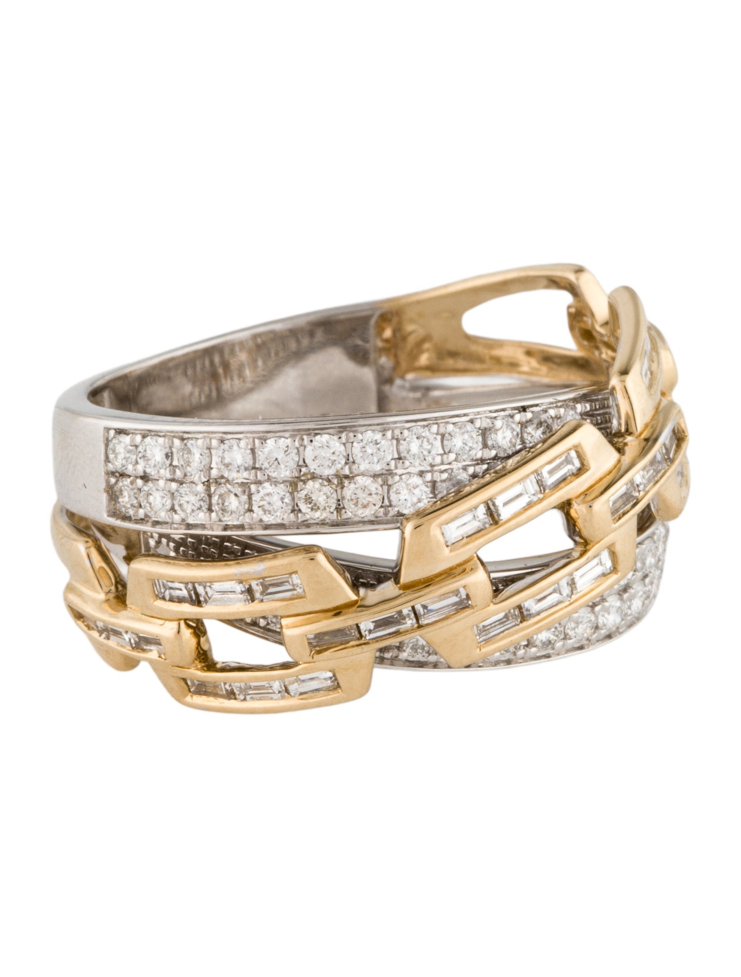 Ring 14K Diamond Interlocking Link Band