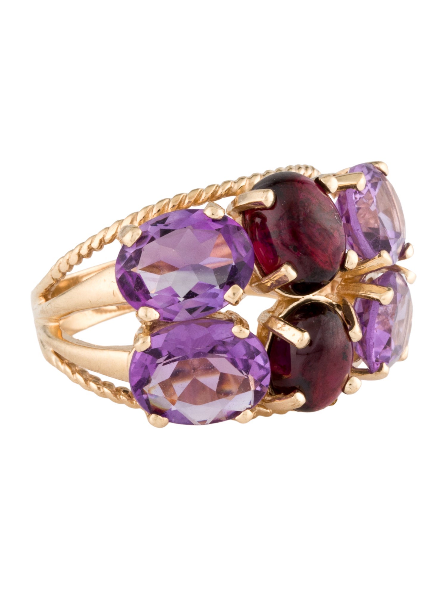 Ring 10K Amethyst & Garnet Cocktail