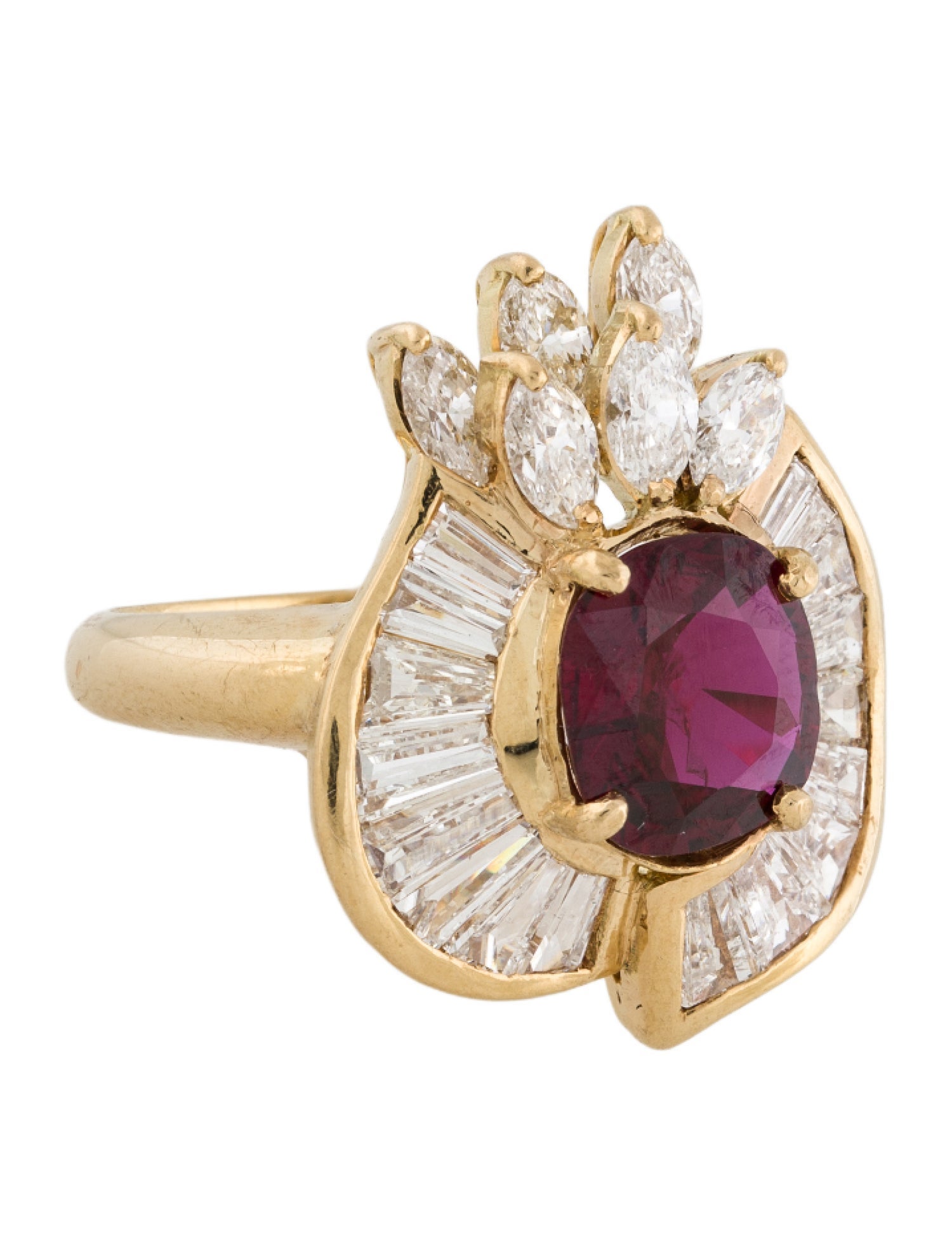 Ring 18K 3.37ctw Ruby & Diamond Cocktail