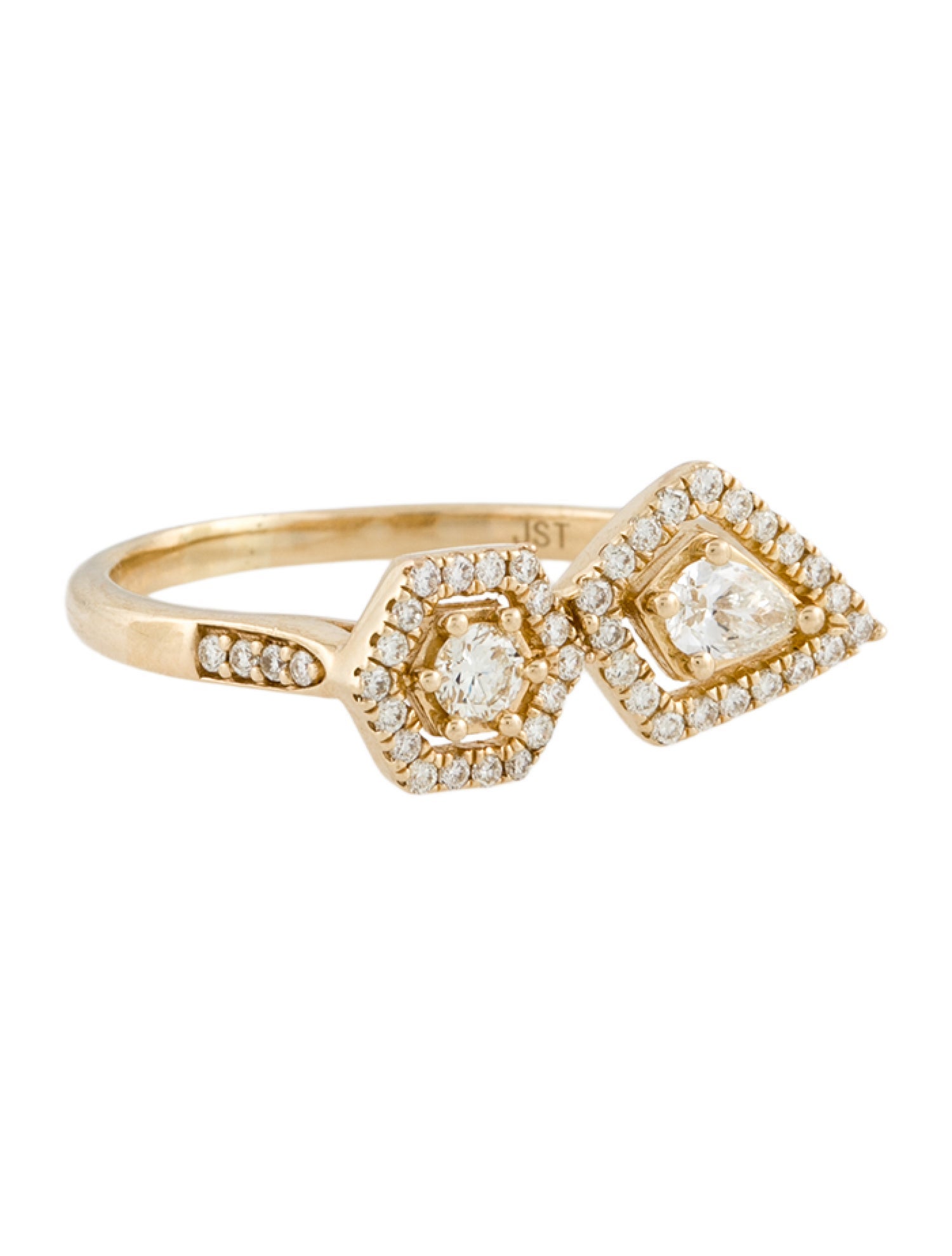 Ring 14K Diamond Geometric Cocktail