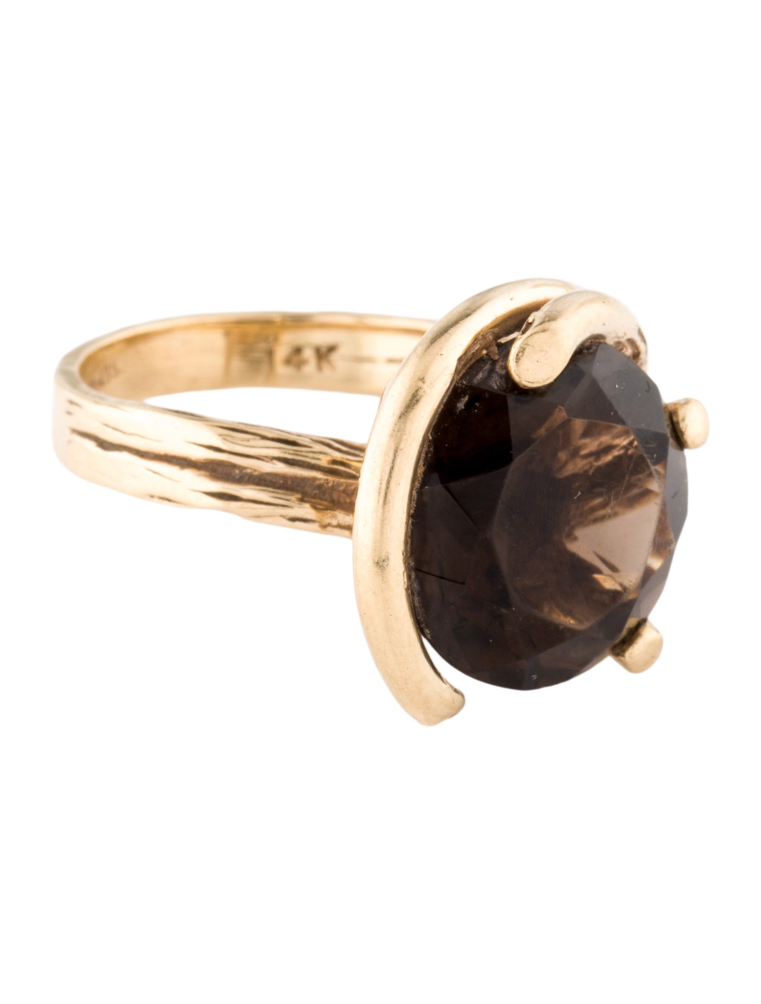 Ring 14K Smoky Quartz Cocktail Ring