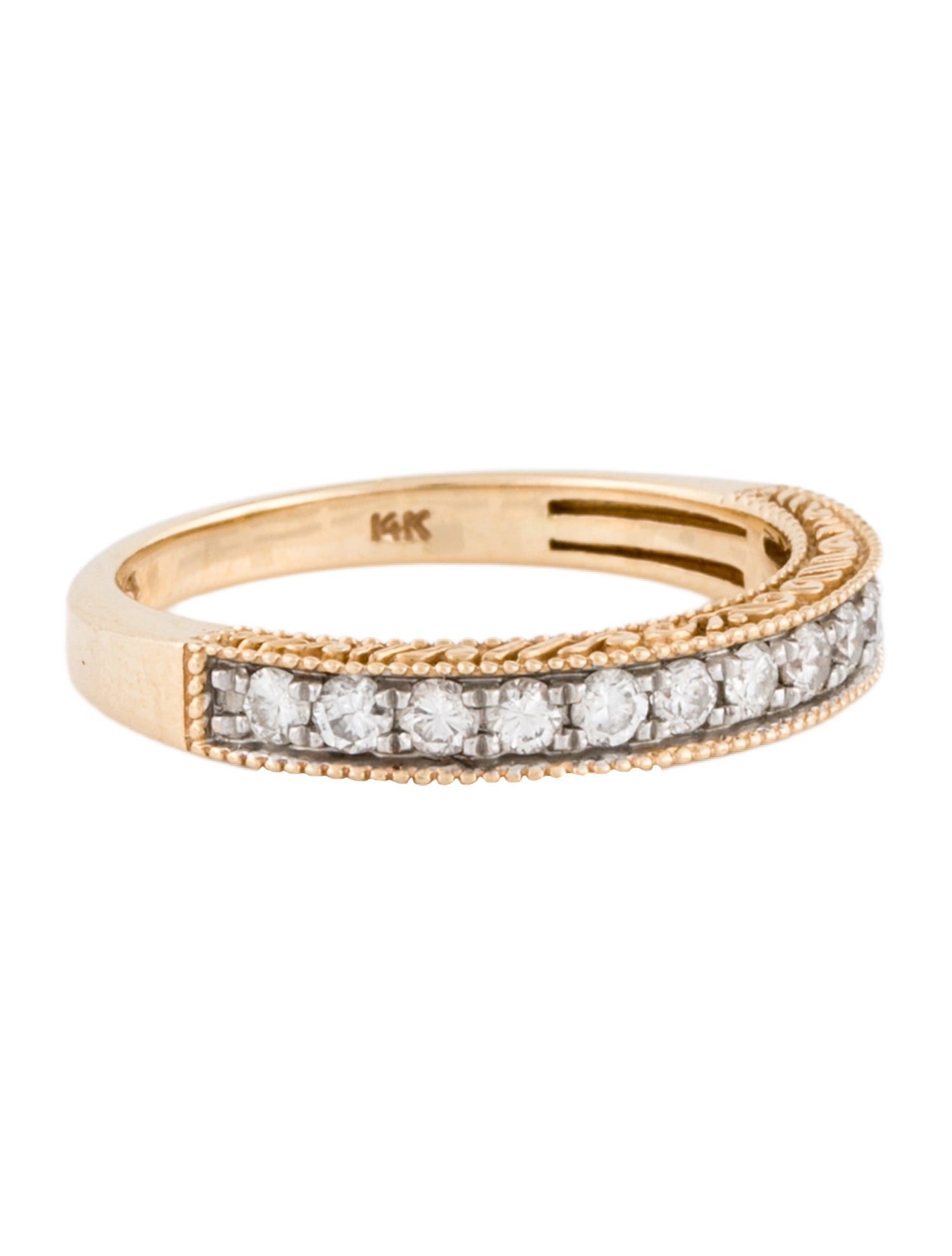 Ring 14K Diamond Milgrain Band