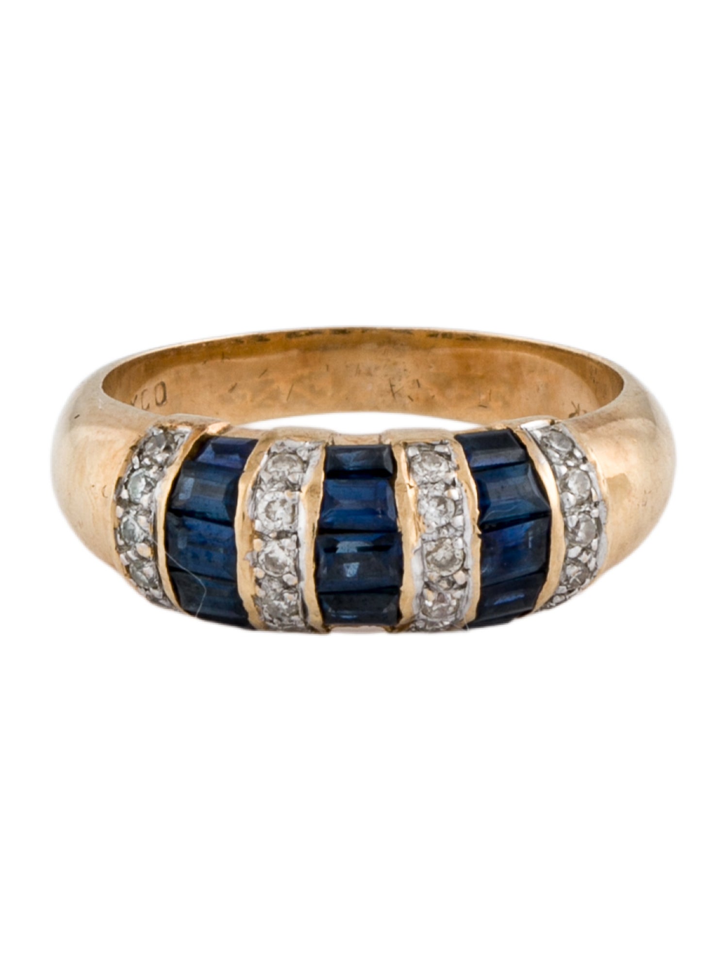 Ring 14K Sapphire & Diamond Band