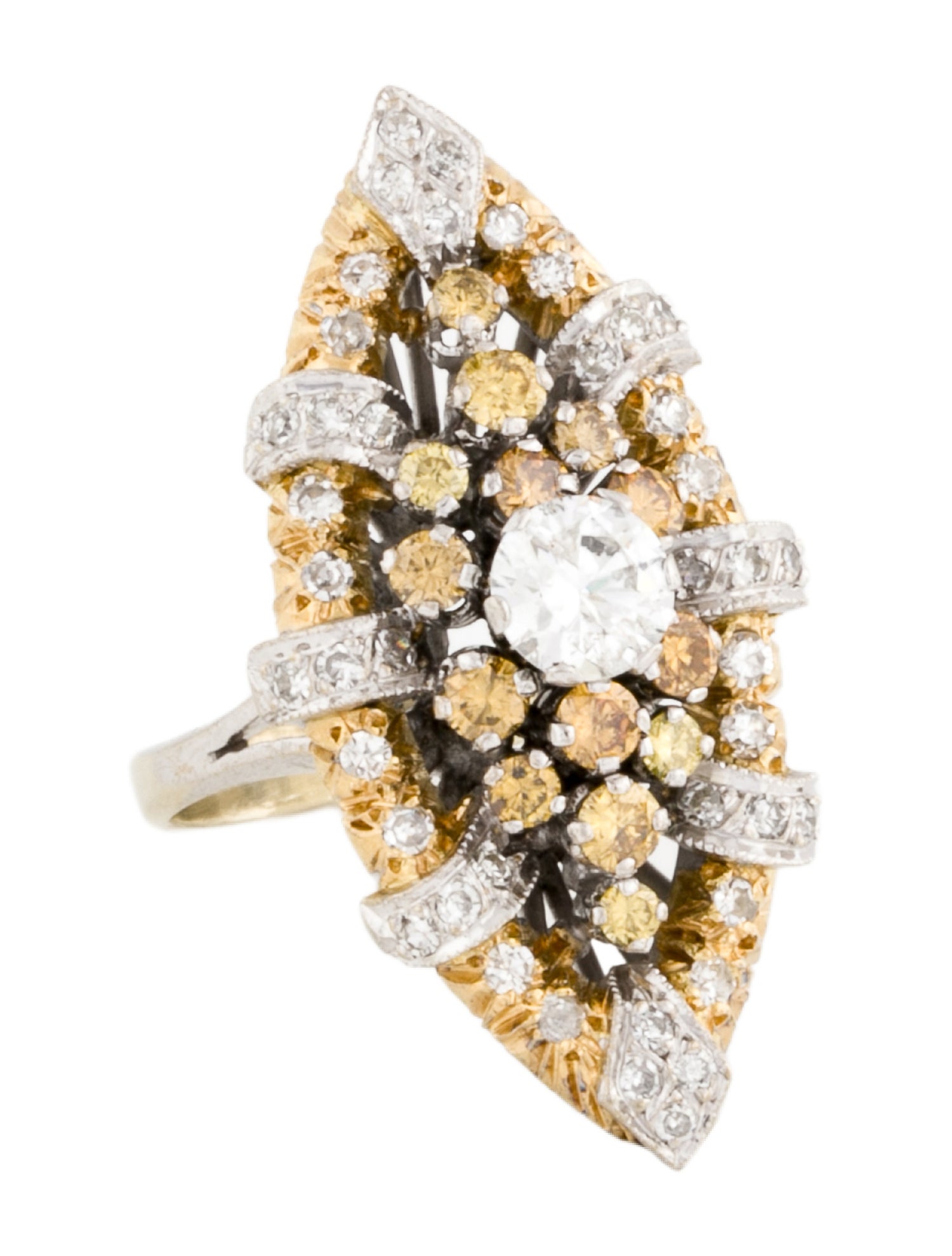 Ring 18K 1.97ctw Diamond Cocktail