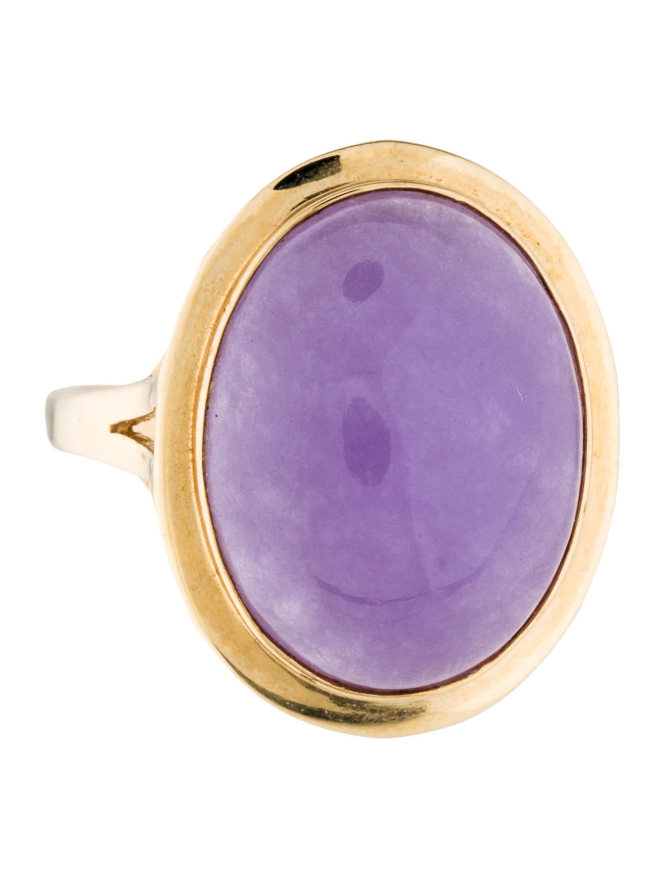 Ring 14K Dyed Lavender Jadeite Ring Rings RRING38756 The RealReal