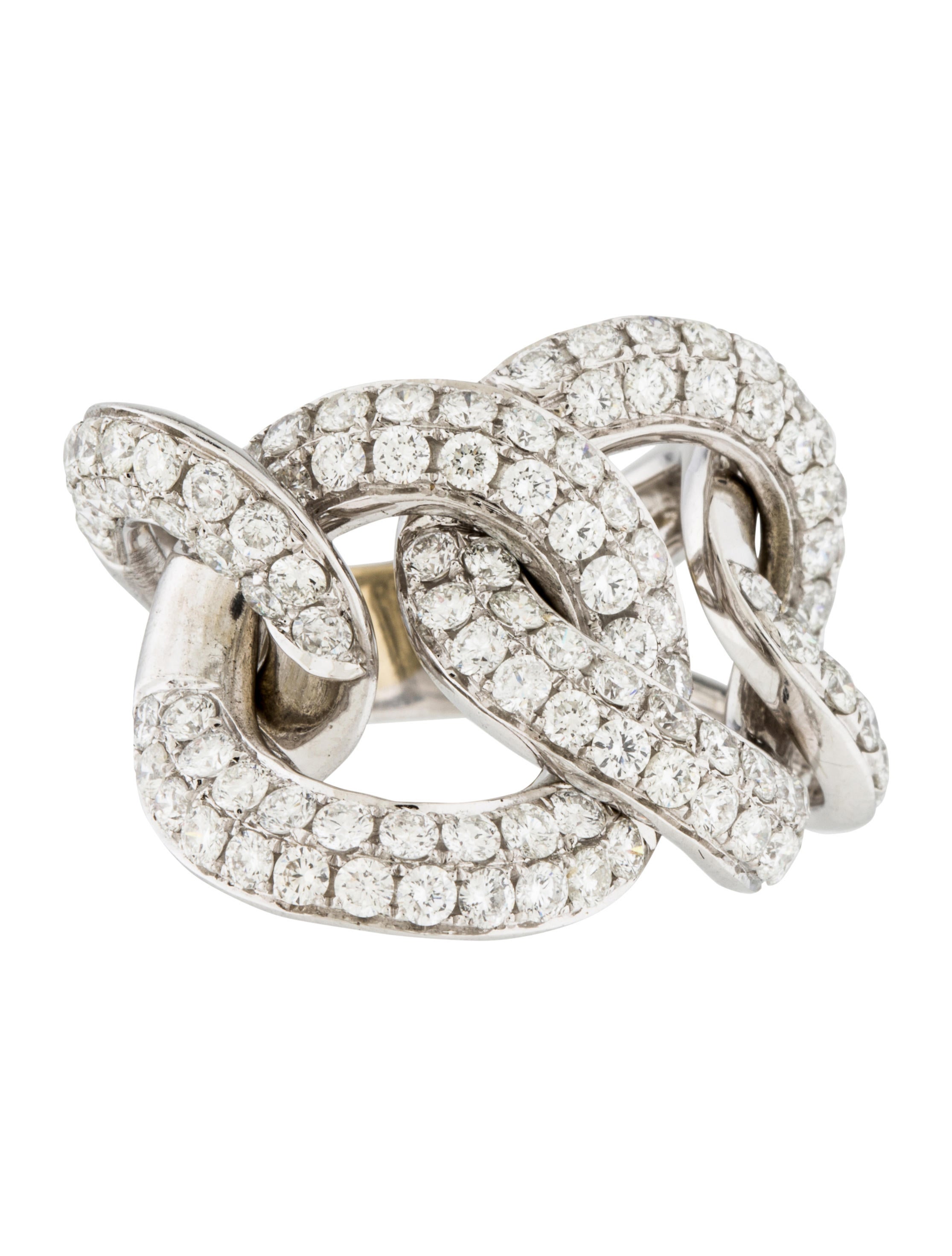 Ring 18K Diamond Chain Link Ring Rings RRING39081 The RealReal