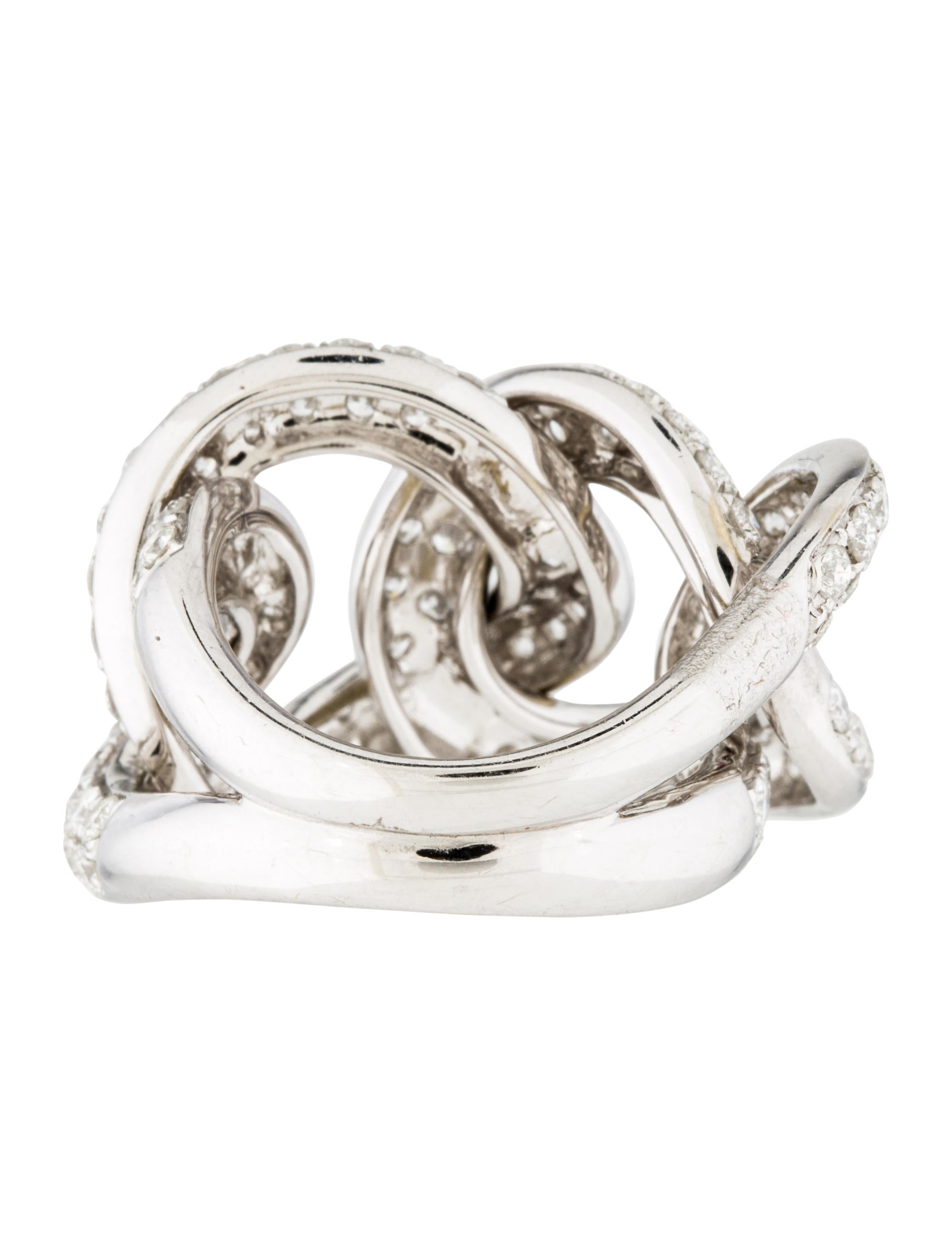 18K Diamond Chain Link Ring Rings RRING39081 The RealReal