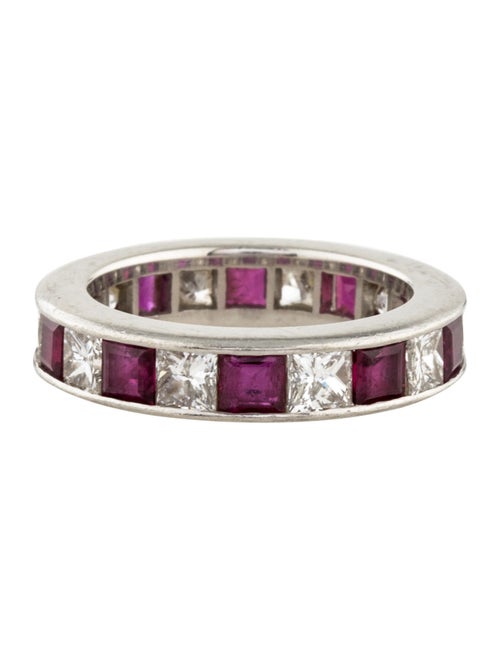 Ring Platinum Diamond & Ruby Eternity Band