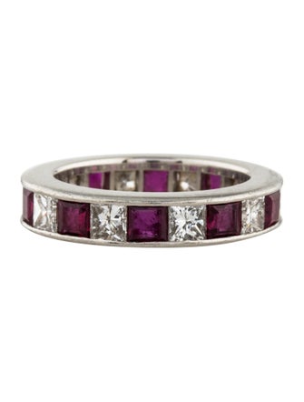 Ring Platinum Diamond & Ruby Eternity Band