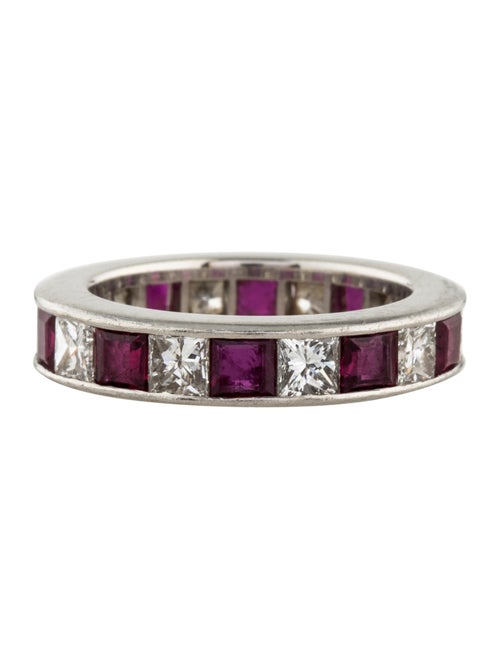 Ring Platinum Diamond & Ruby Eternity Band