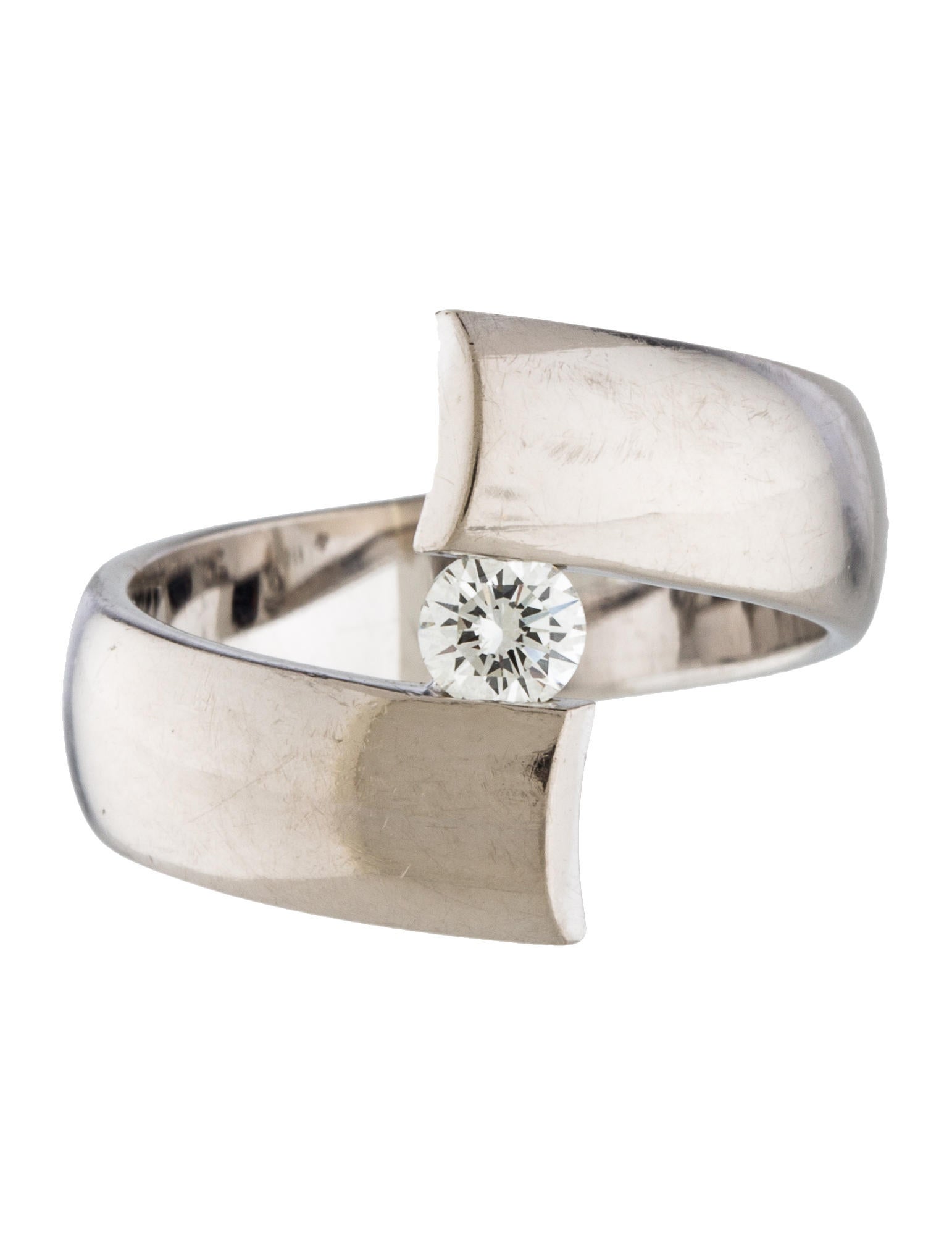 18K Diamond Bypass Ring Rings RRING40411 The RealReal