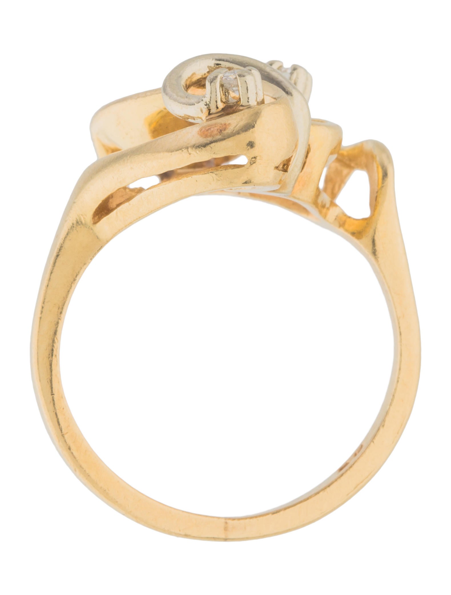 14K Diamond Swirl Ring Rings RRING40745 The RealReal