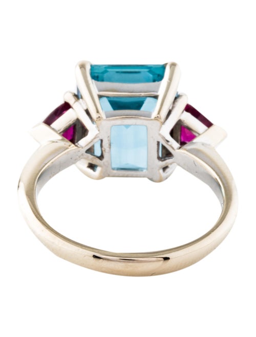 Ring 18K Aquamarine & Ruby Ring