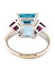 Ring 18K Aquamarine & Ruby Ring