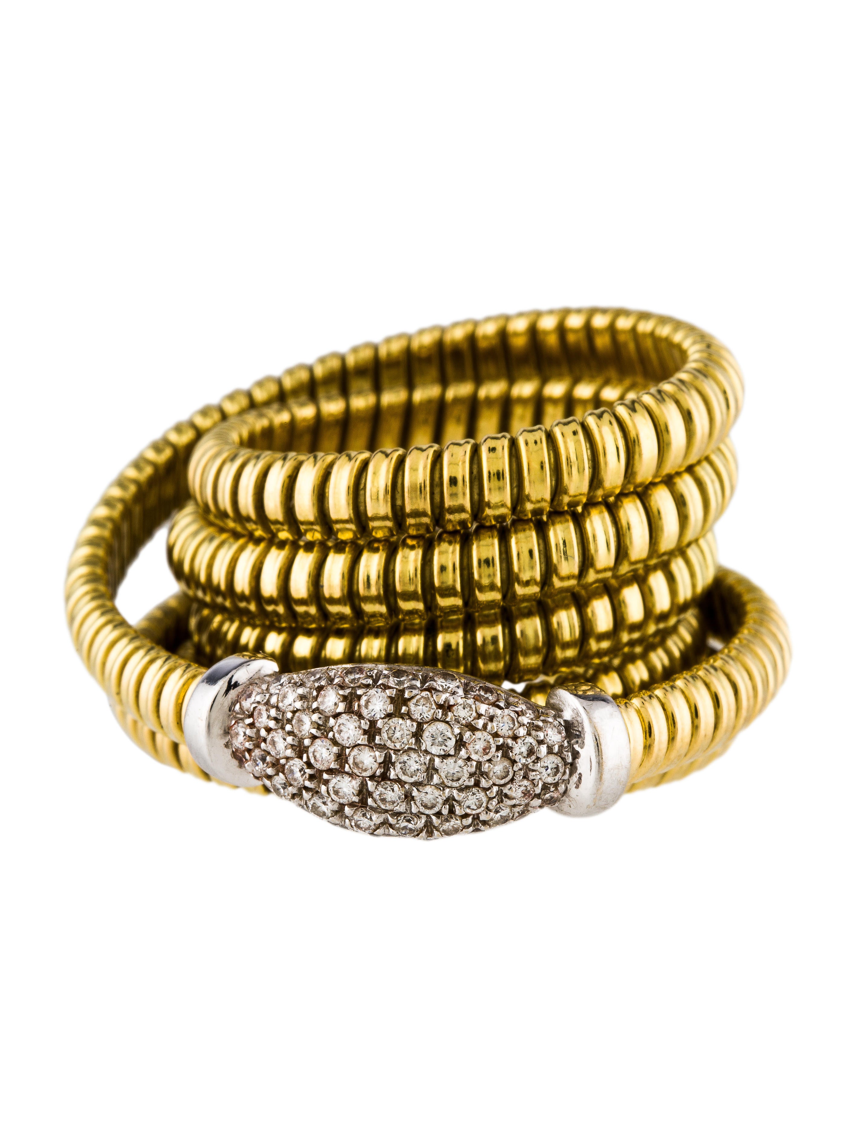 18K Diamond Coil Ring Rings RRING44564 The RealReal