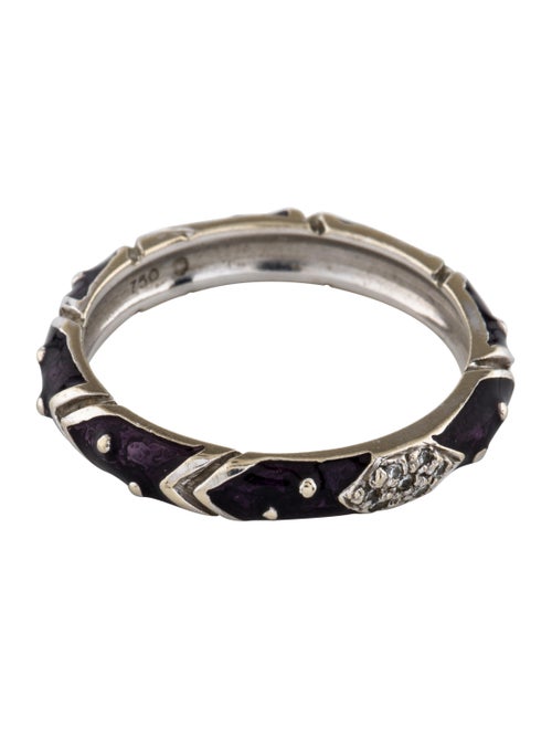 18K Enamel & Diamond Band white