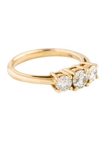 Ring Cocktail 14K Diamond Three-Stone 6.5