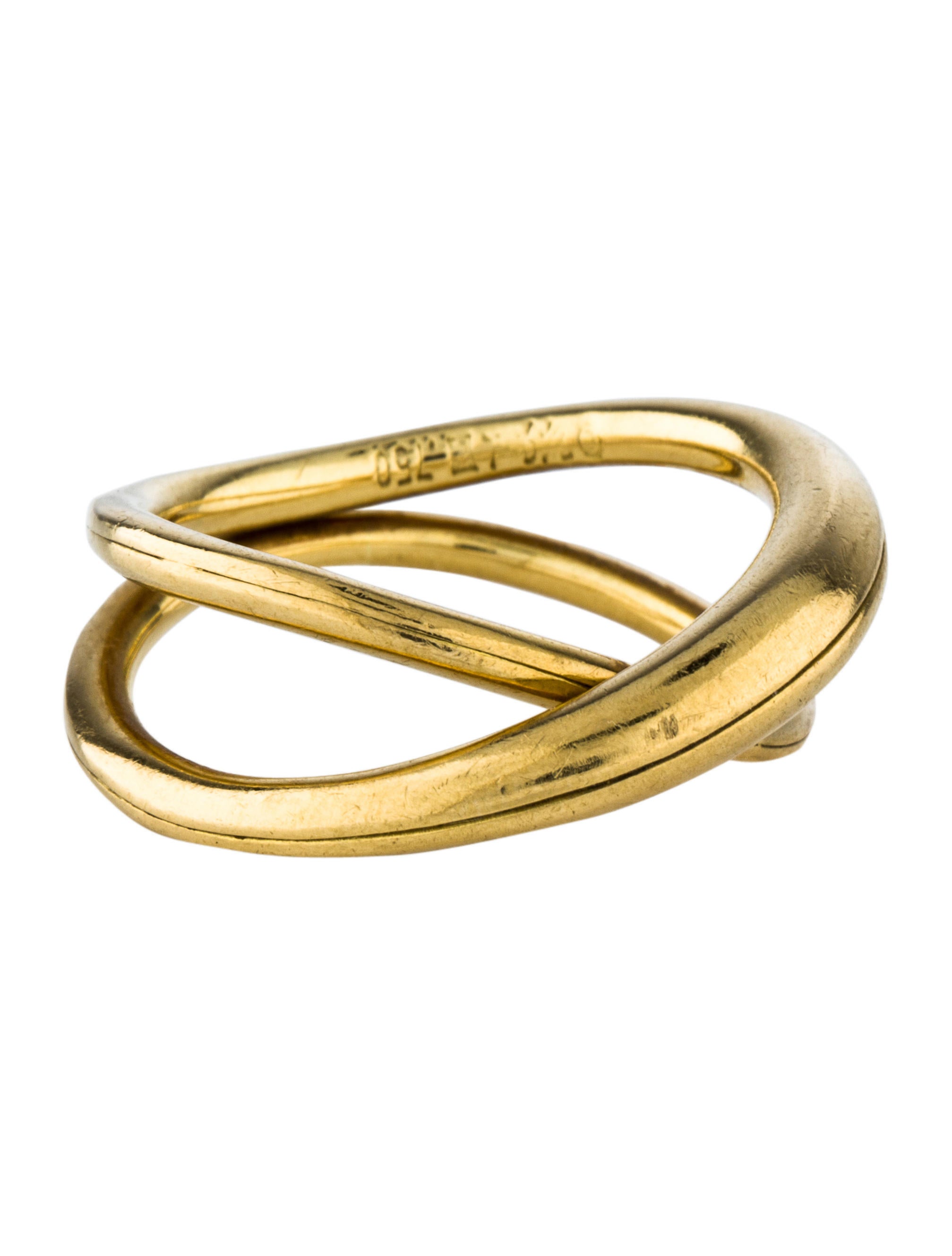 Ring 18K CrissCross Band Rings RRING78174 The RealReal