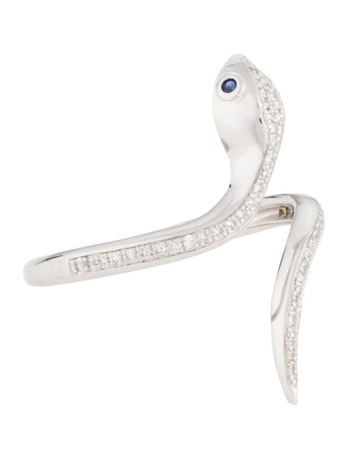 14K Sapphire & Diamond Snake Cocktail Ring white