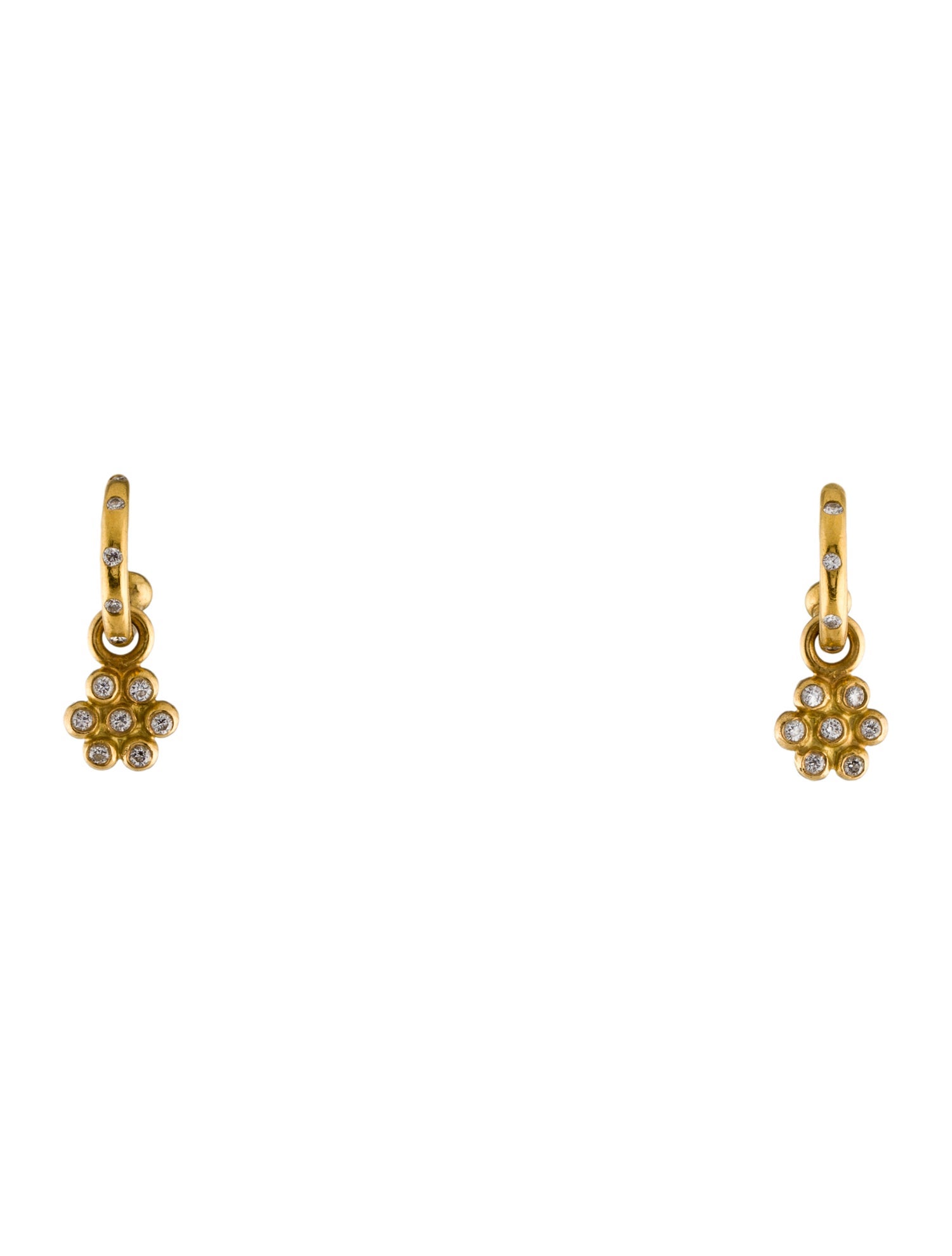 Reinstein Ross Diamond Hoopstock Snowdrop Huggie Earrings