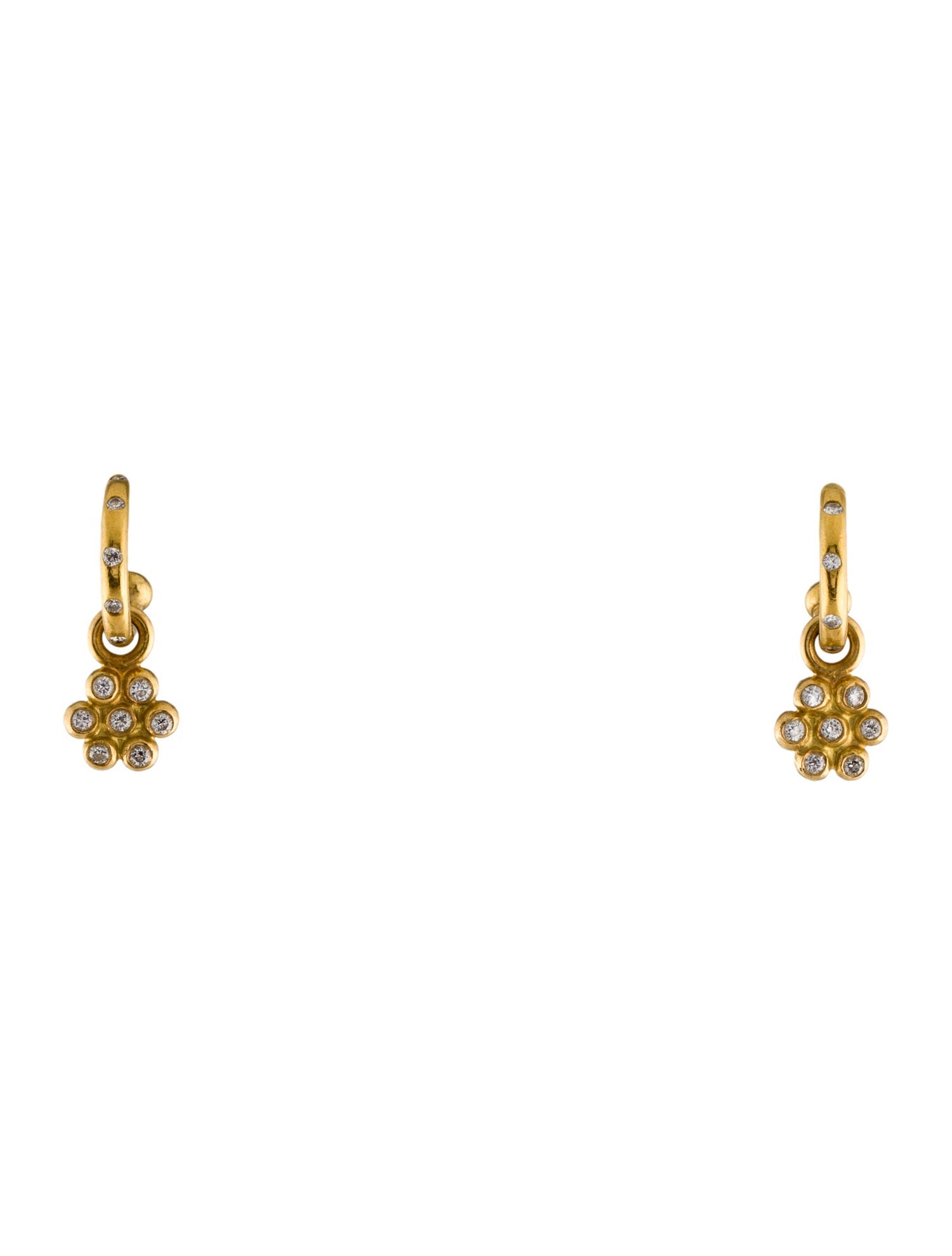 Reinstein Ross Diamond Hoopstock Snowdrop Huggie Earrings