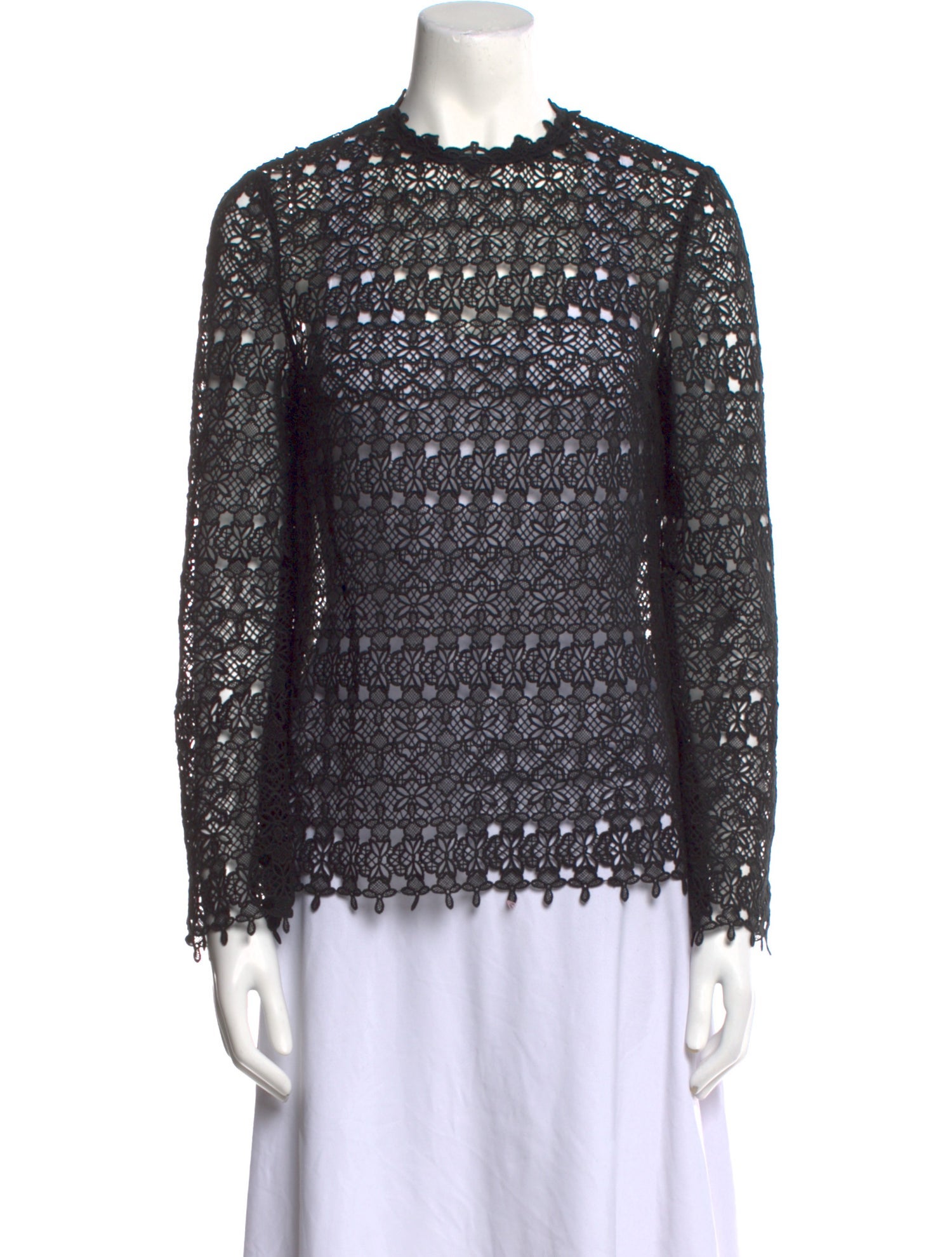 R/R Studio Mock Neck Long Sleeve Blouse