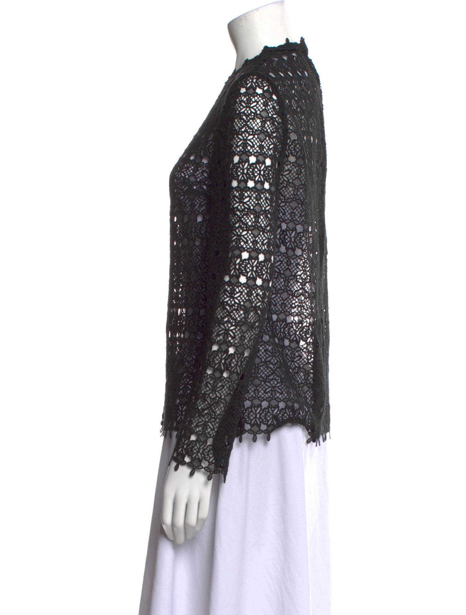 R/R Studio Mock Neck Long Sleeve Blouse