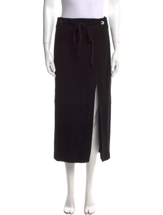 R/R Studio Leather Midi Length Skirt