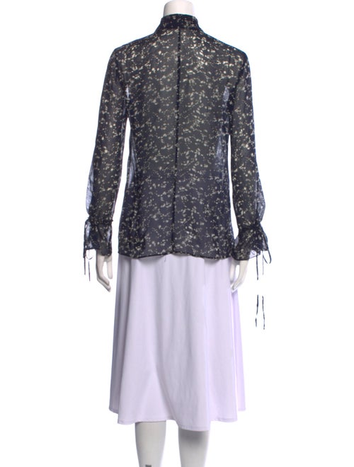 R/R Studio Silk Printed Button-Up Top