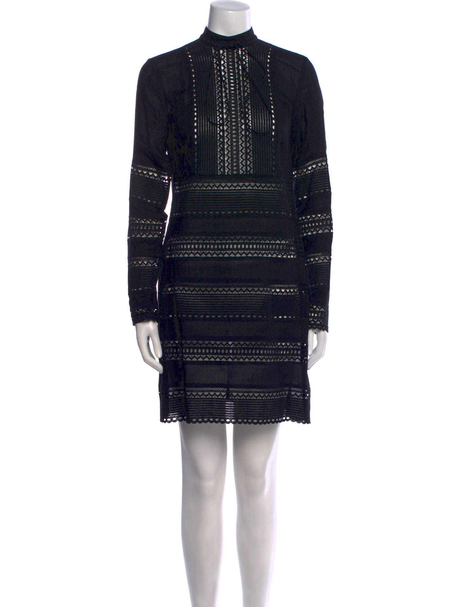 R/R Studio Lace Pattern Mini Dress