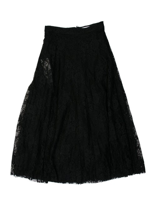R/R Studio Lace Trim Embellishment Midi Length Skirt