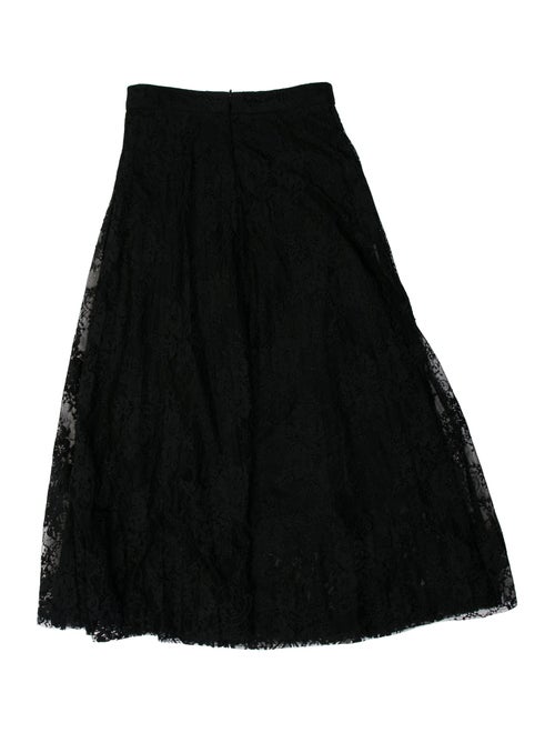 R/R Studio Lace Trim Embellishment Midi Length Skirt