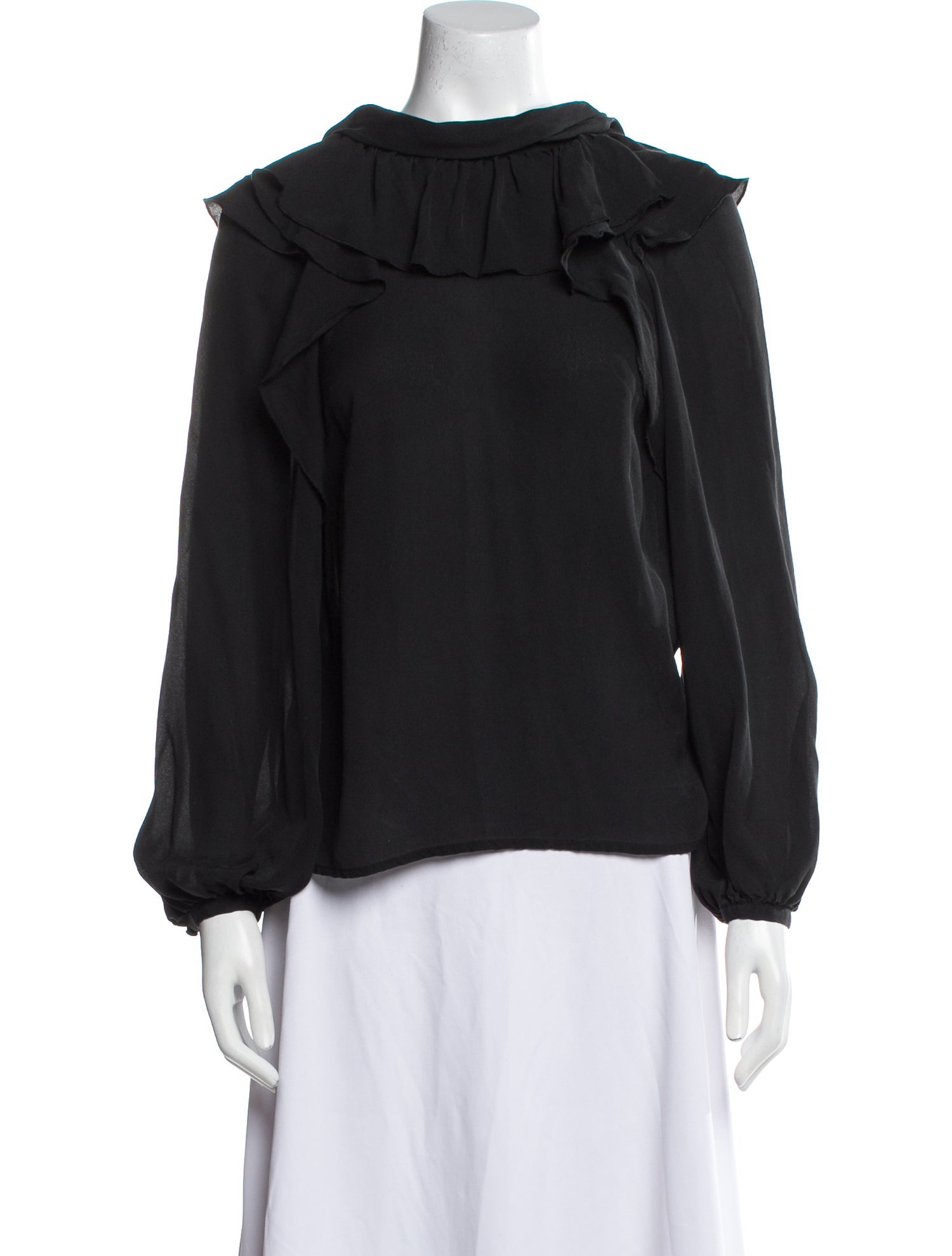 R/R Studio Bateau Neckline Long Sleeve Blouse