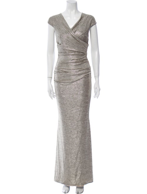 Talbot Runhof Printed Long Dress Gold