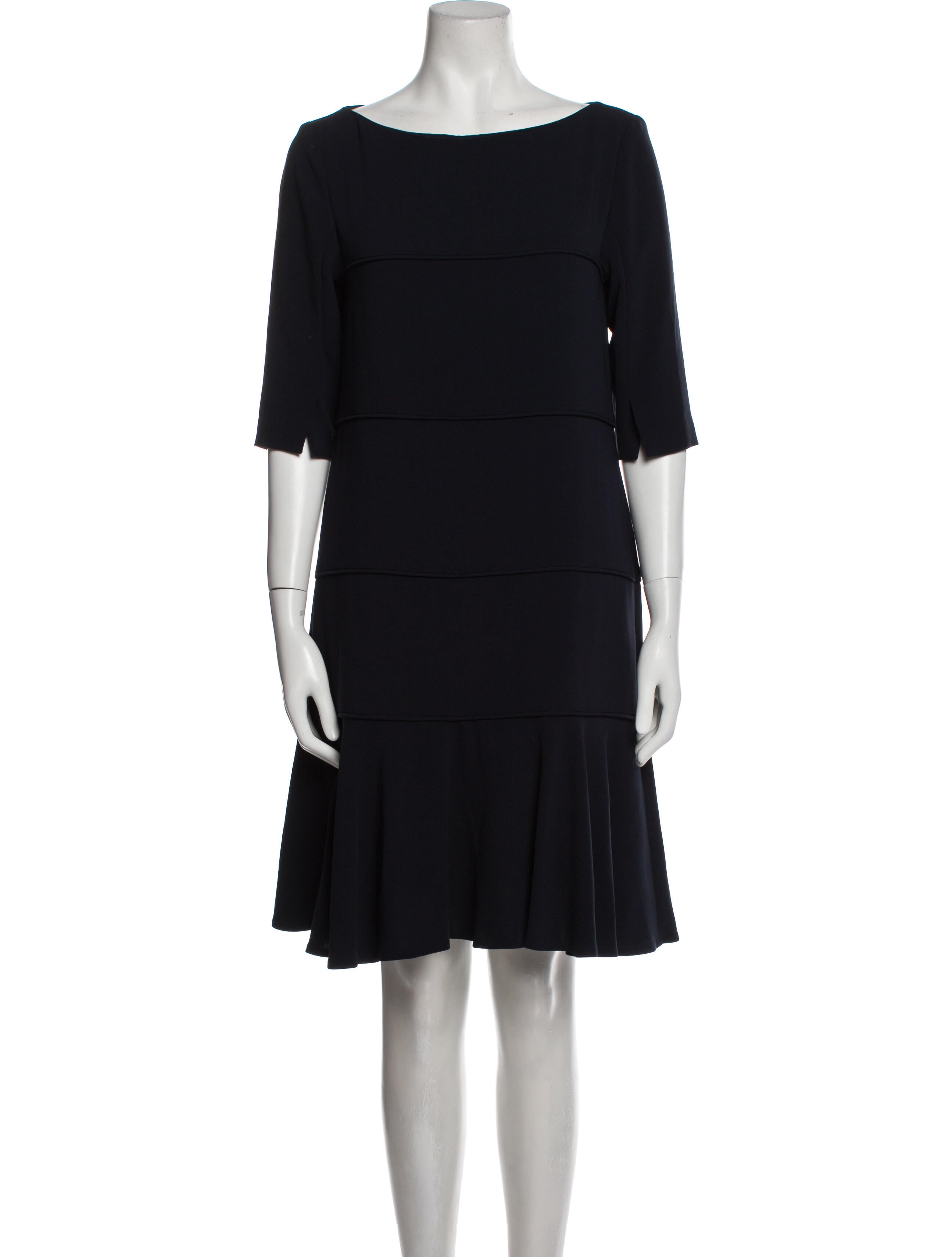Talbot Runhof Bateau Neckline Knee-Length Dress