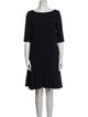 Talbot Runhof Bateau Neckline Knee-Length Dress
