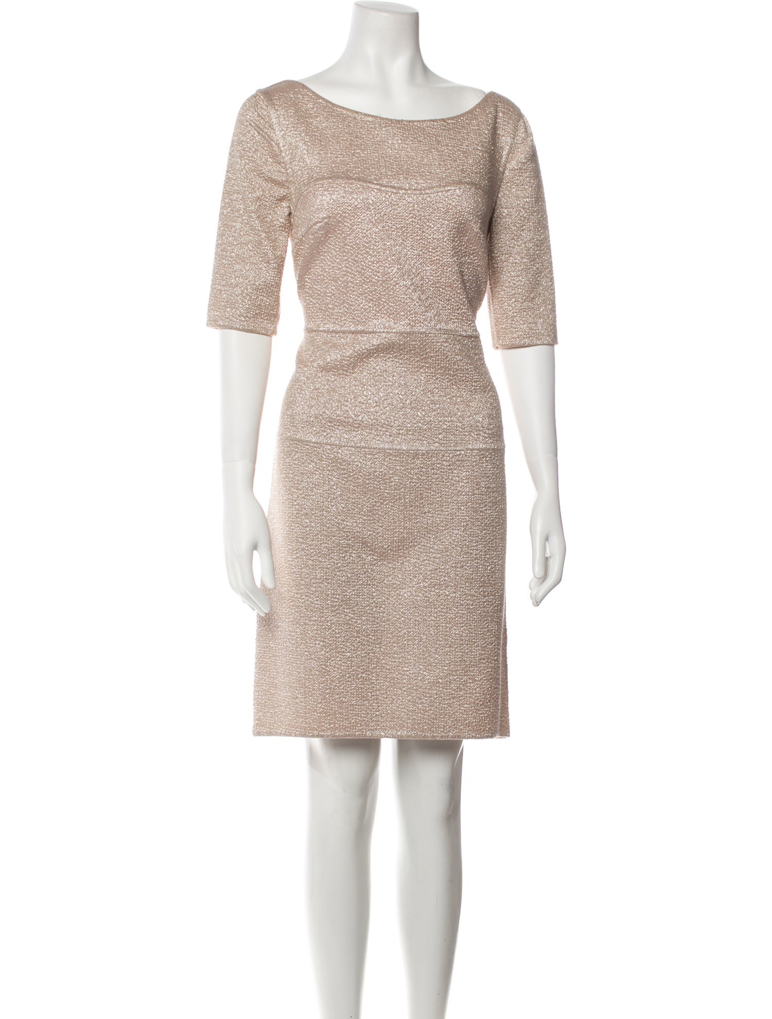 Talbot Runhof Bateau Neckline Knee-Length Dress