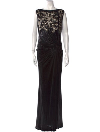 Talbot Runhof Bateau Neckline Long Dress