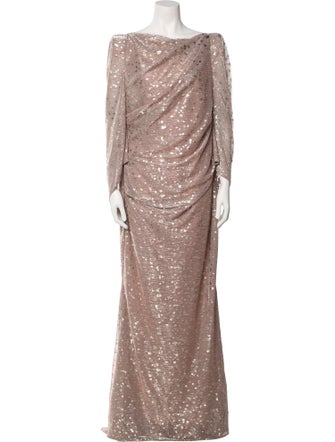 Talbot Runhof Cowl Neck Long Dress
