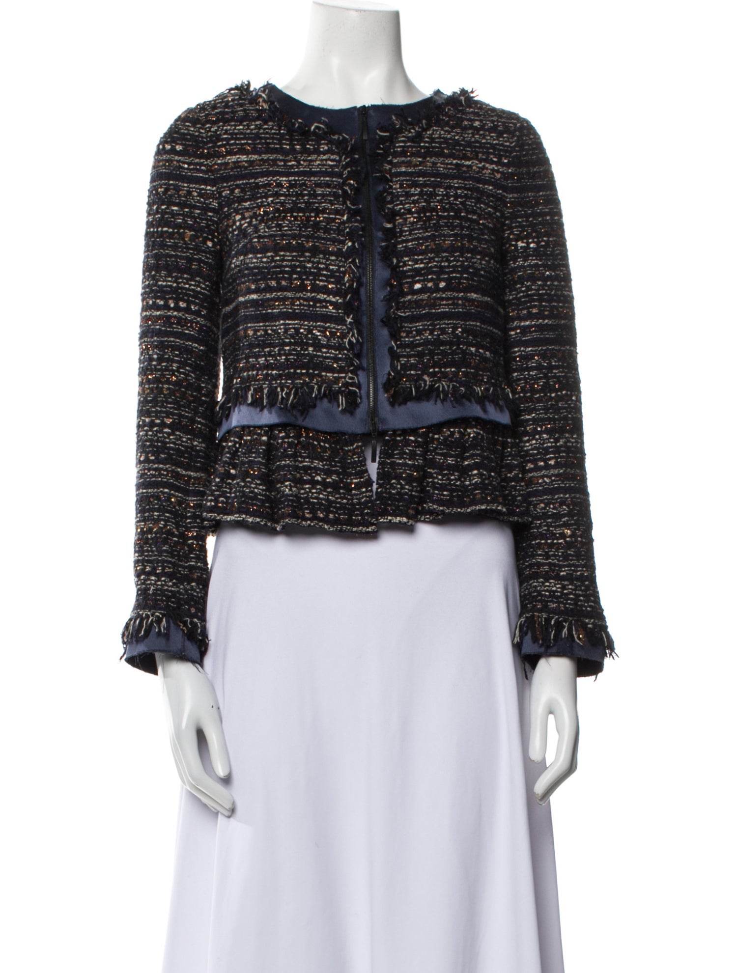 Talbot Runhof Tweed Pattern Evening Jacket