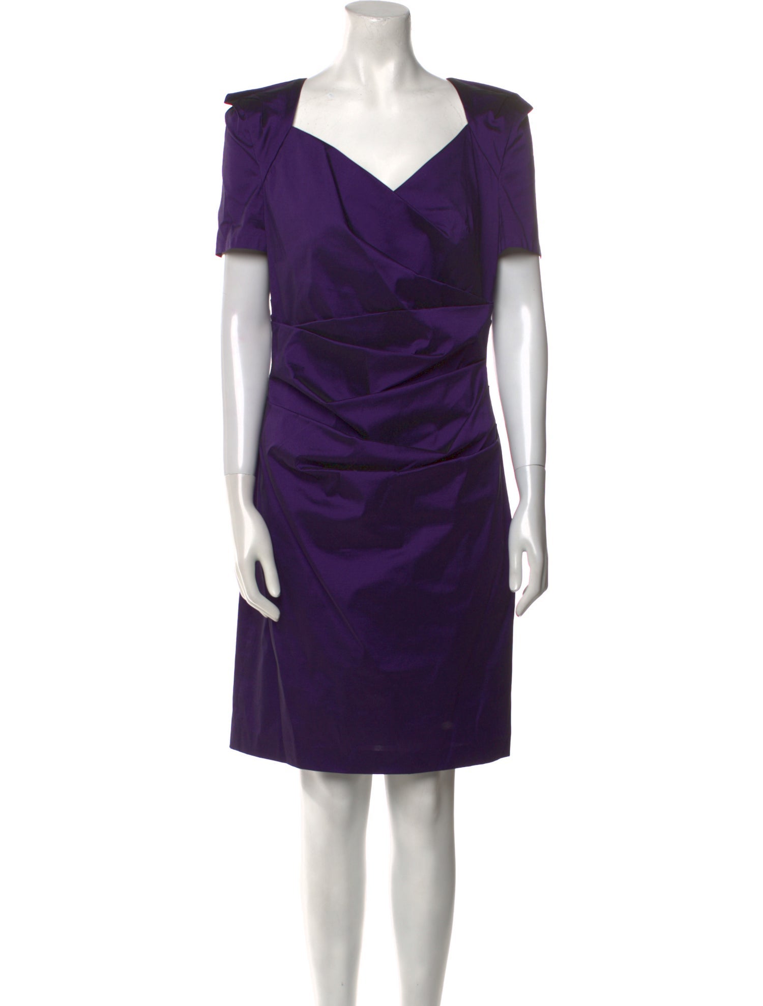 Talbot Runhof V-Neck Knee-Length Dress