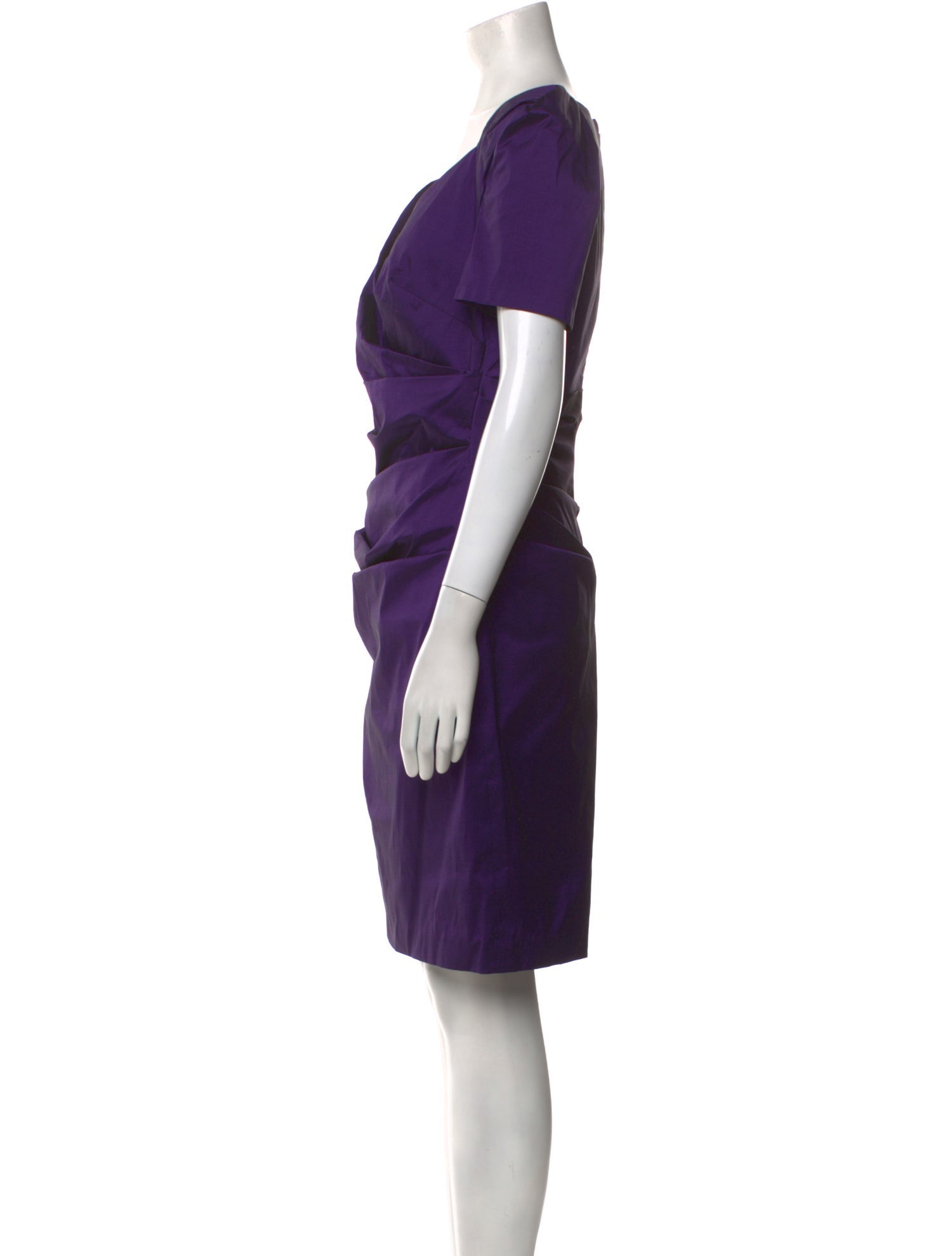 Talbot Runhof V-Neck Knee-Length Dress