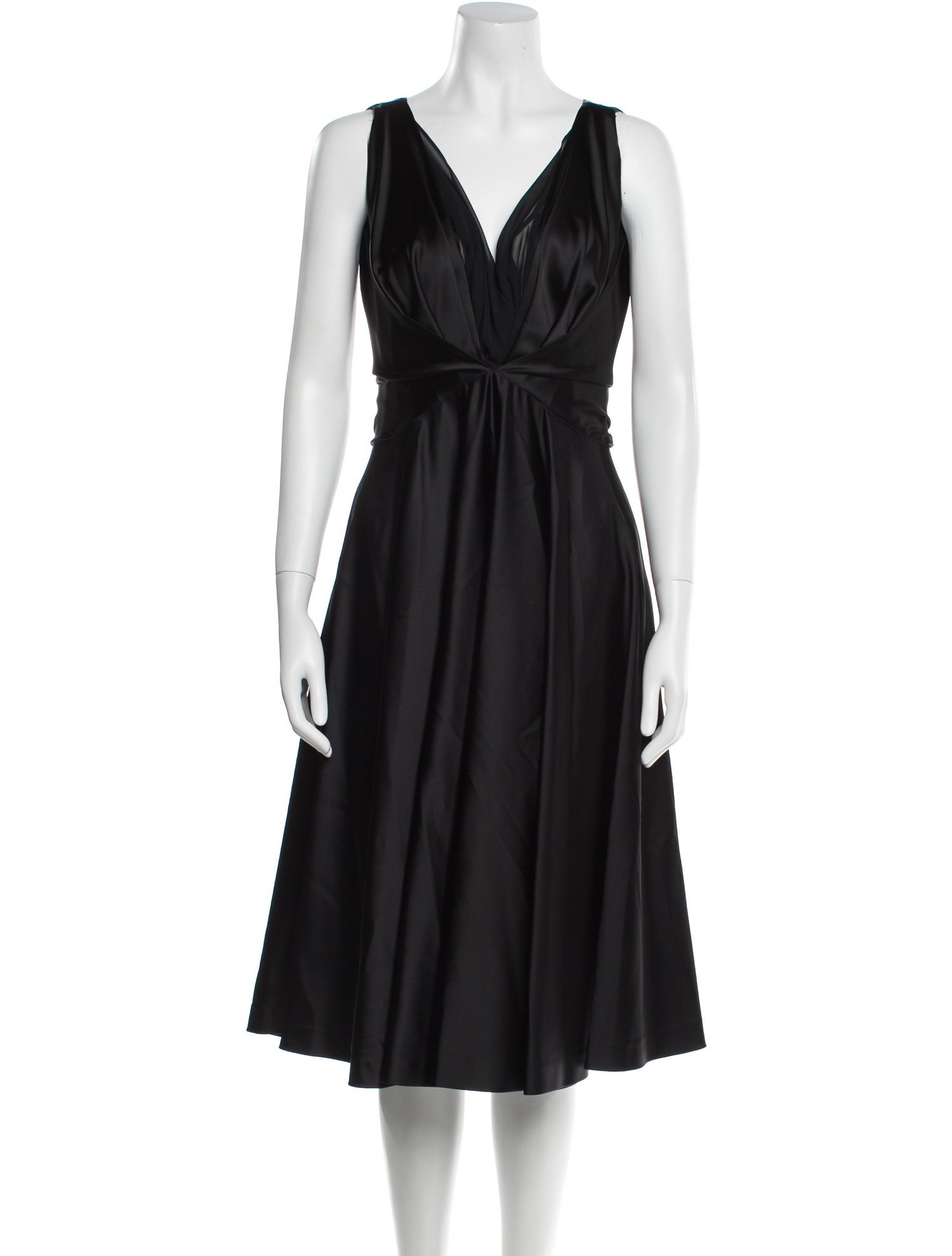 Talbot Runhof V-Neck Knee-Length Dress