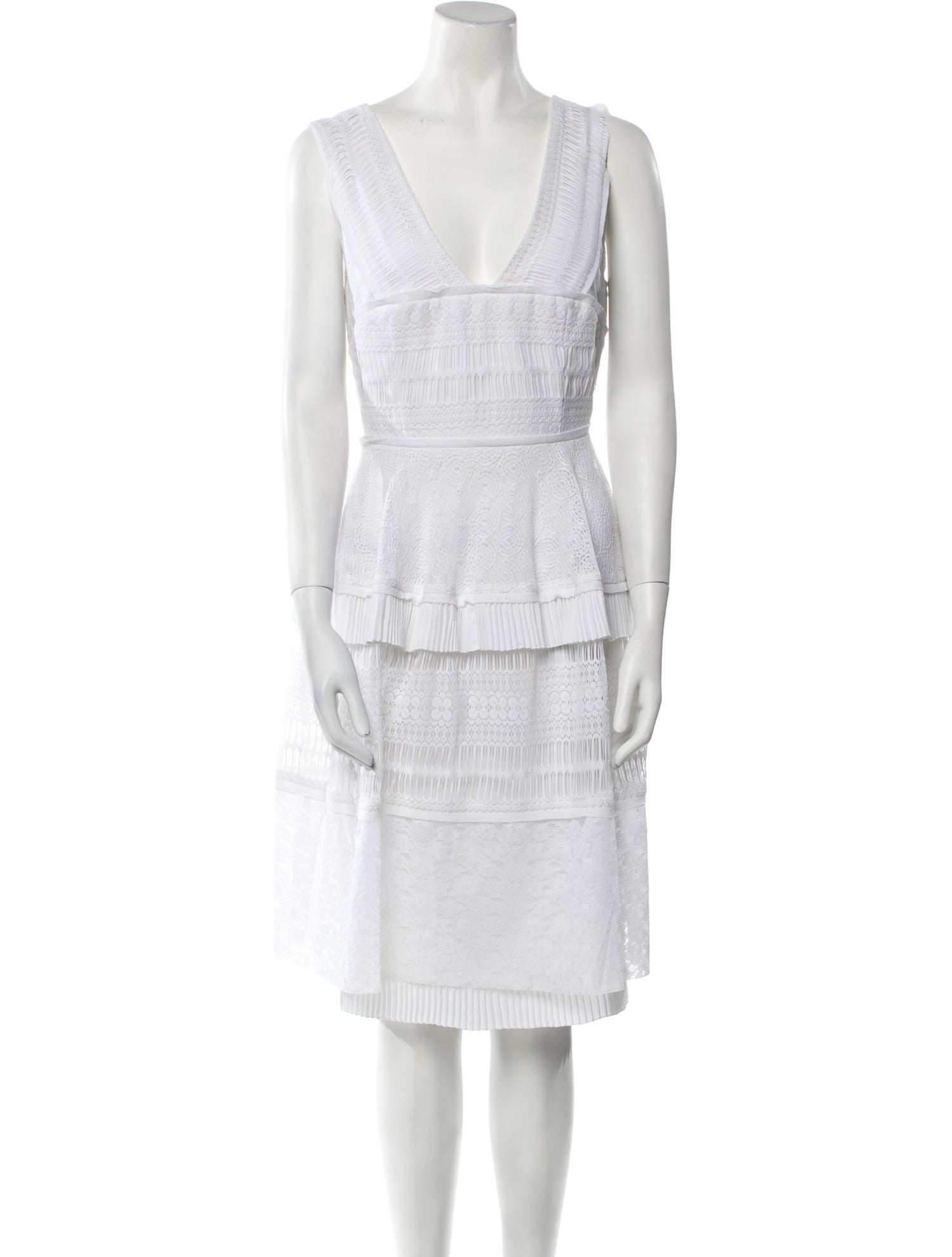 Talbot Runhof V-Neck Knee-Length Dress