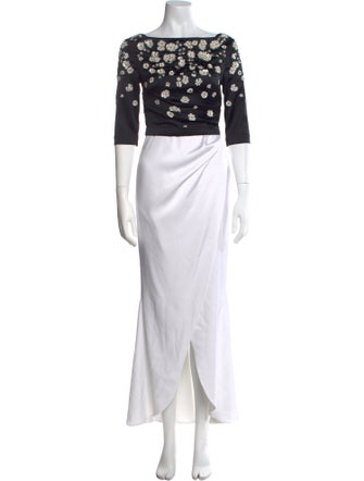 Talbot Runhof Bateau Neckline Long Dress