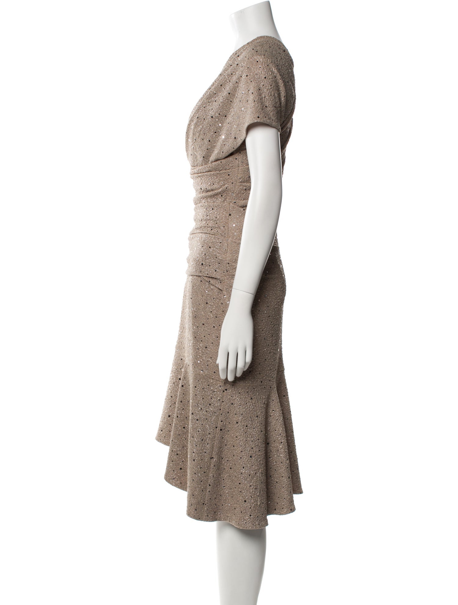 Talbot Runhof V-Neck Midi Length Dress