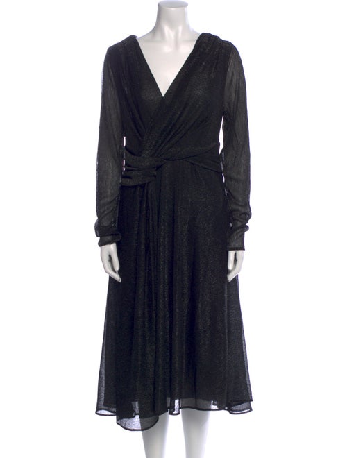 Talbot Runhof V-Neck Midi Length Dress