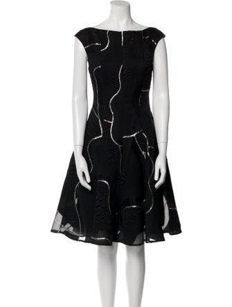 Talbot Runhof Printed Knee-Length Dress