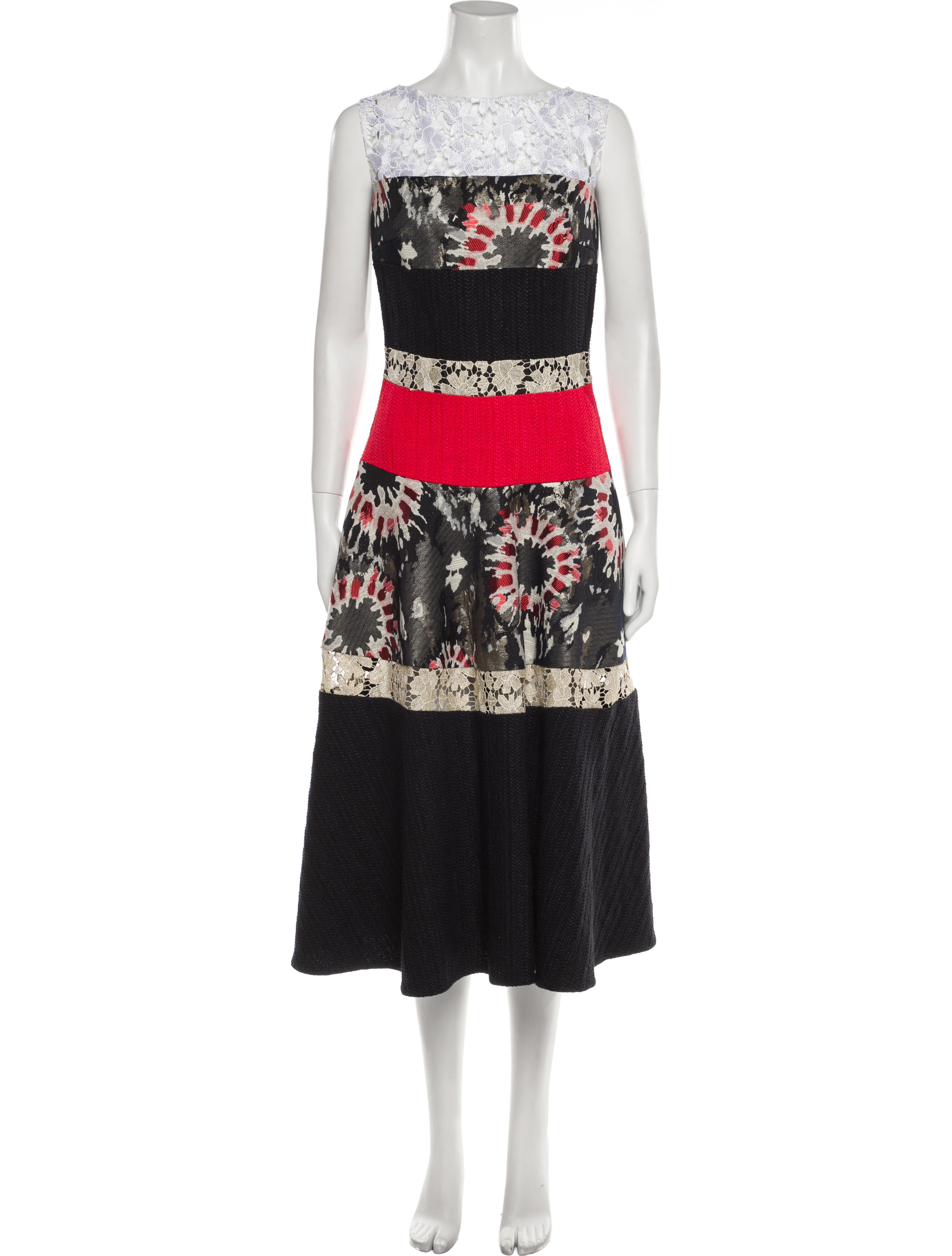 Talbot Runhof Lace Pattern Long Dress