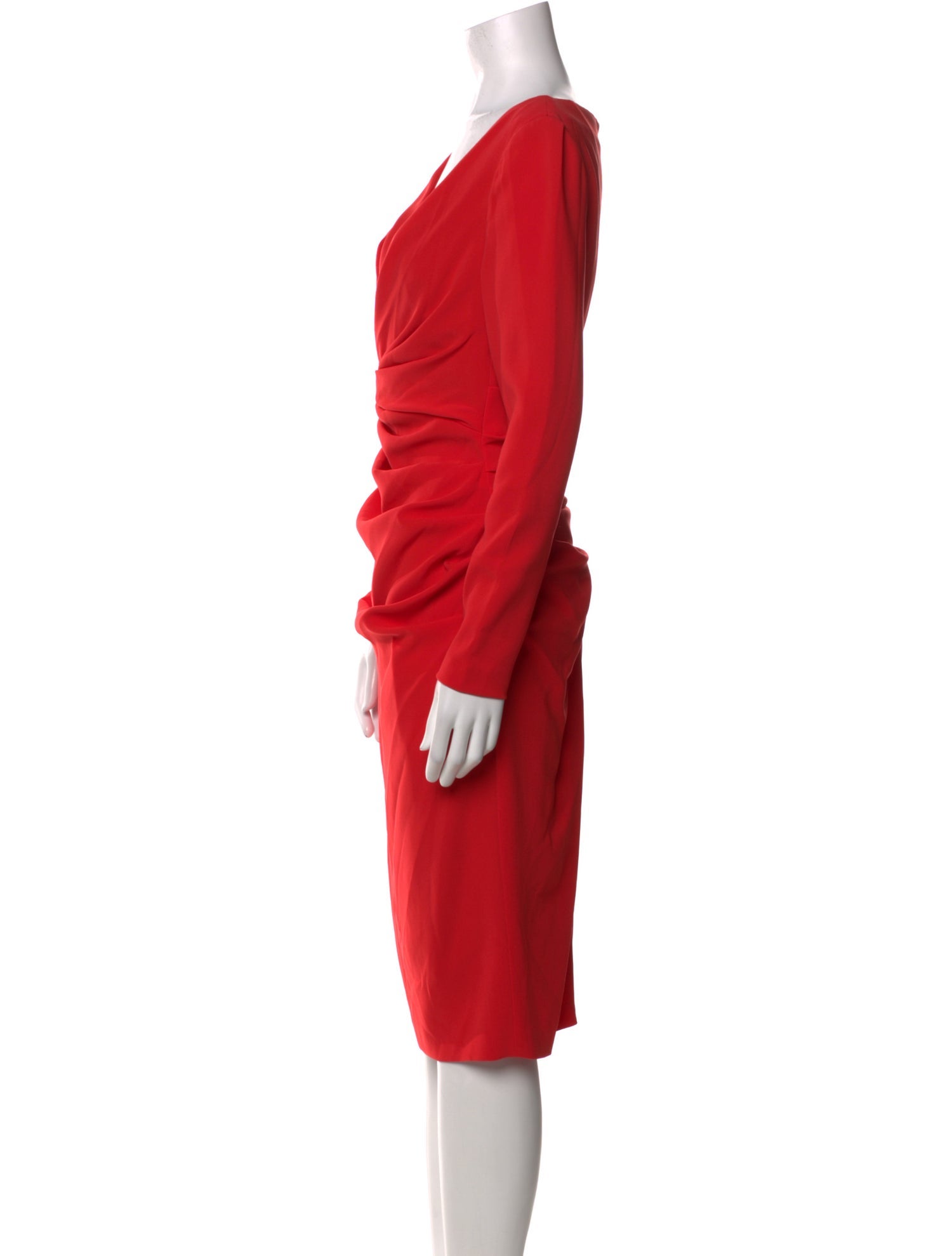 Talbot Runhof Cowl Neck Knee-Length Dress